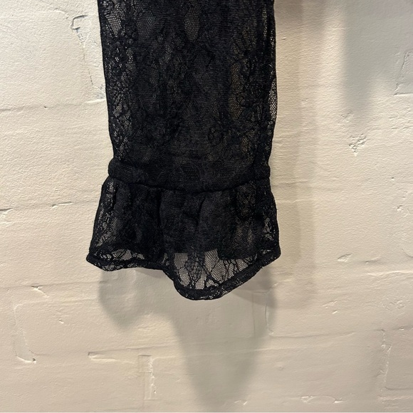 UO Kimchi Blue “Arabella” Black Ruched Lace Button Front Gothic Y2K Blouse XL - Picture 7 of 9